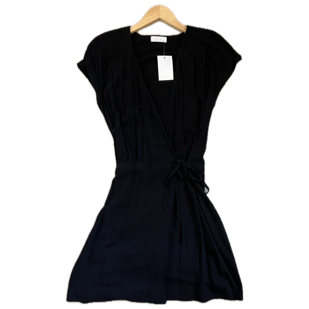 Oak & Fort Black Wrap Dress (S), new with tags. Never worn.